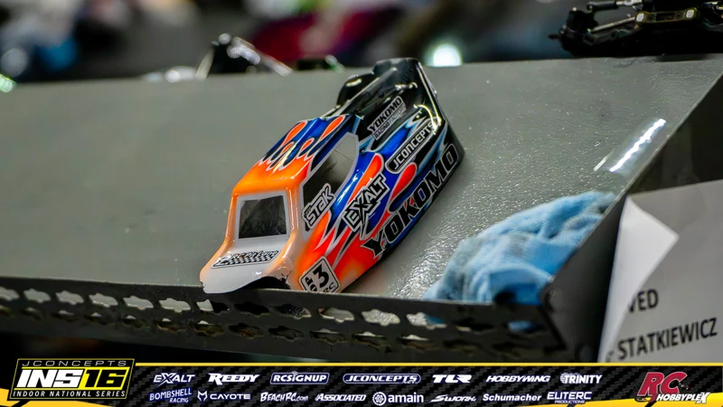 Jeff Statkiewicz's Yokomo RC car at the JConcepts INS16 Hoosier Hobbyplex Finals