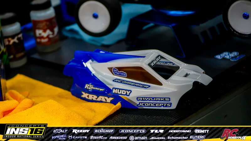 Jim Merritts's XRAY RC car at the JConcepts INS16 Hoosier Hobbyplex Finals