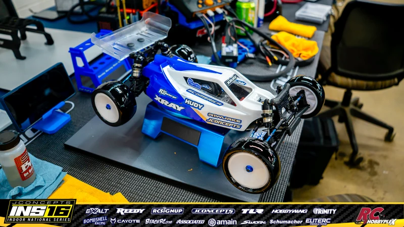Jim Merritts's XRAY RC car at the JConcepts INS16 Hoosier Hobbyplex Finals