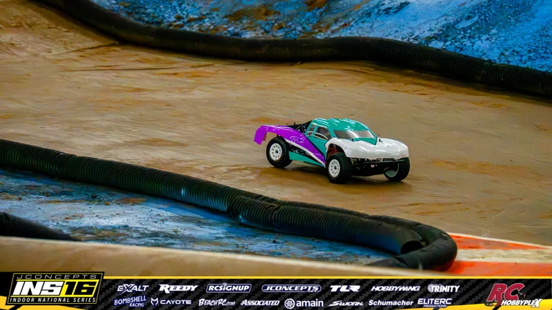 Justin Carey's TLR RC car at the JConcepts INS16 Hoosier Hobbyplex Finals