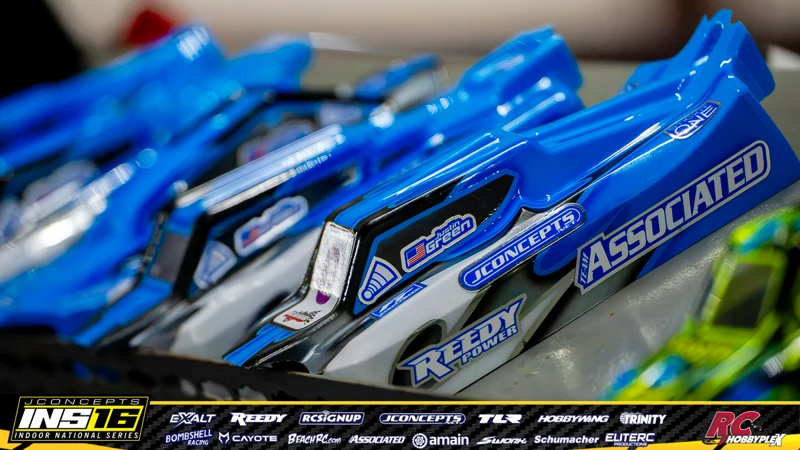 Justin Green's Team Associated RC car at the JConcepts INS16 Hoosier Hobbyplex Finals