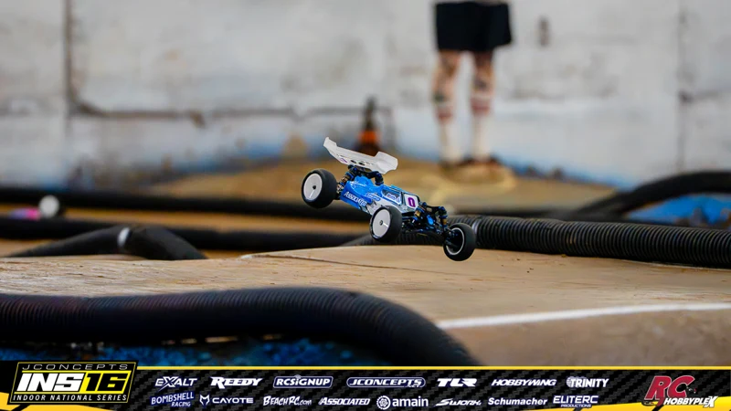 Justin Green's Team Associated RC car at the JConcepts INS16 Hoosier Hobbyplex Finals