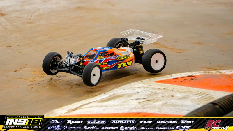 Kris Hackenson's TLR RC car at the JConcepts INS16 Hoosier Hobbyplex Finals