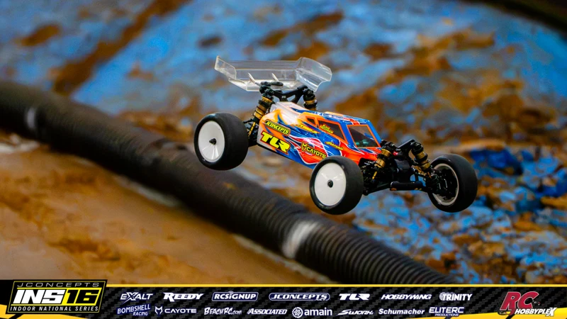 Kris Hackenson's TLR RC car at the JConcepts INS16 Hoosier Hobbyplex Finals
