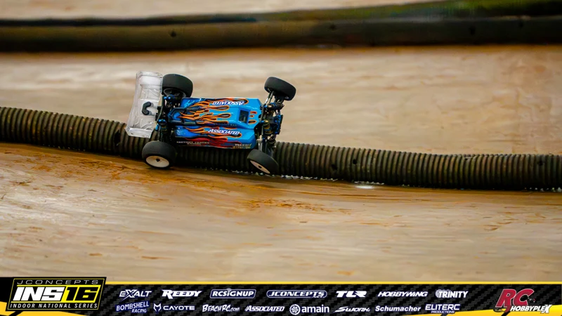 Lane Lazarz's Team Associated RC car at the JConcepts INS16 Hoosier Hobbyplex Finals