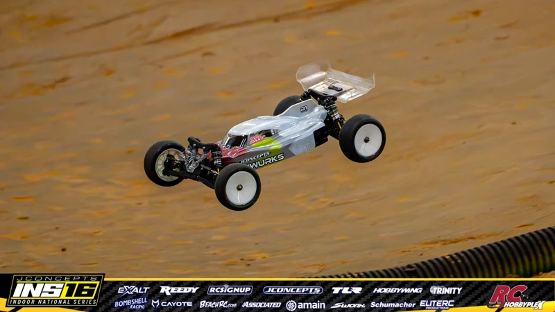Leo Dake's R1Wurks RC car at the JConcepts INS16 Hoosier Hobbyplex Finals