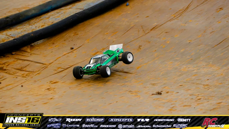 Lex Mott's Team Associated RC car at the JConcepts INS16 Hoosier Hobbyplex Finals
