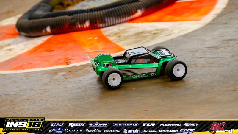 Lex Mott's Team Associated RC car at the JConcepts INS16 Hoosier Hobbyplex Finals