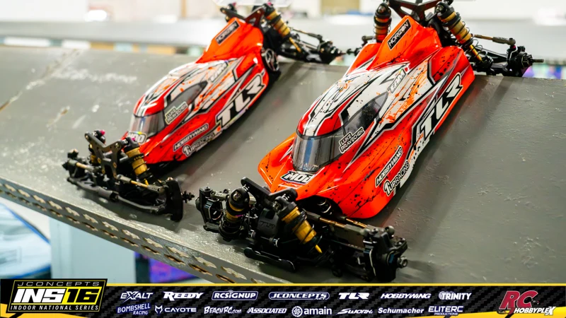 Luke Pravechek's TLR RC car at the JConcepts INS16 Hoosier Hobbyplex Finals