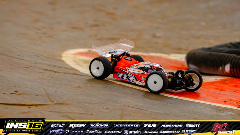 Luke Pravechek's TLR RC car at the JConcepts INS16 Hoosier Hobbyplex Finals