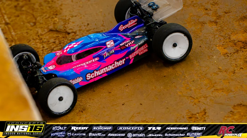 Maccoy Martin's Schumacher RC car at the JConcepts INS16 Hoosier Hobbyplex Finals