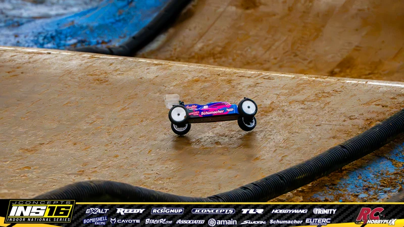 Maccoy Martin's Schumacher RC car at the JConcepts INS16 Hoosier Hobbyplex Finals
