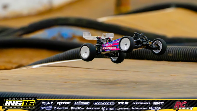 Maccoy Martin's Schumacher RC car at the JConcepts INS16 Hoosier Hobbyplex Finals