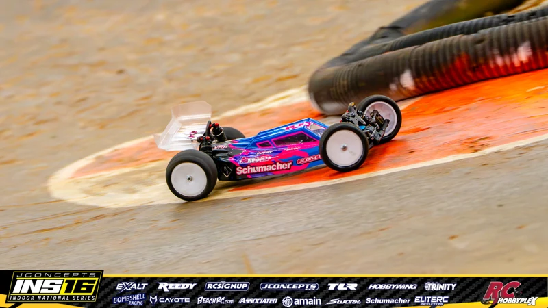 Maccoy Martin's Schumacher RC car at the JConcepts INS16 Hoosier Hobbyplex Finals