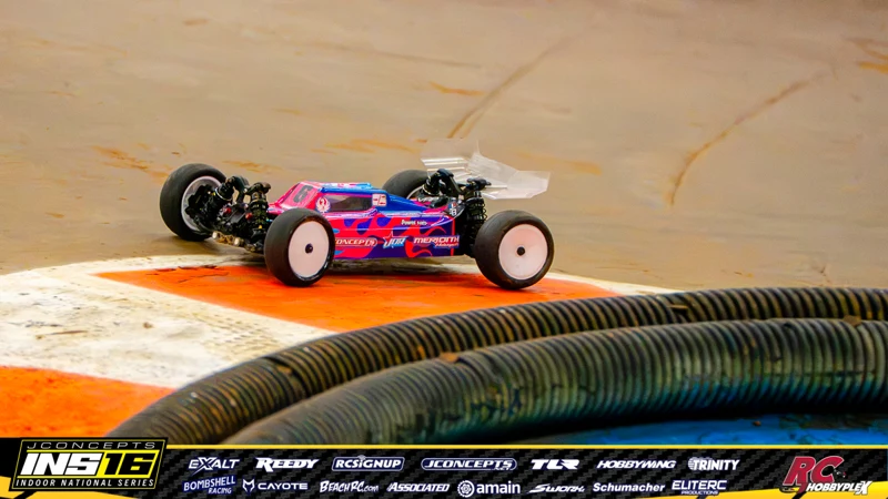 Matthew Martin's Schumacher RC car at the JConcepts INS16 Hoosier Hobbyplex Finals