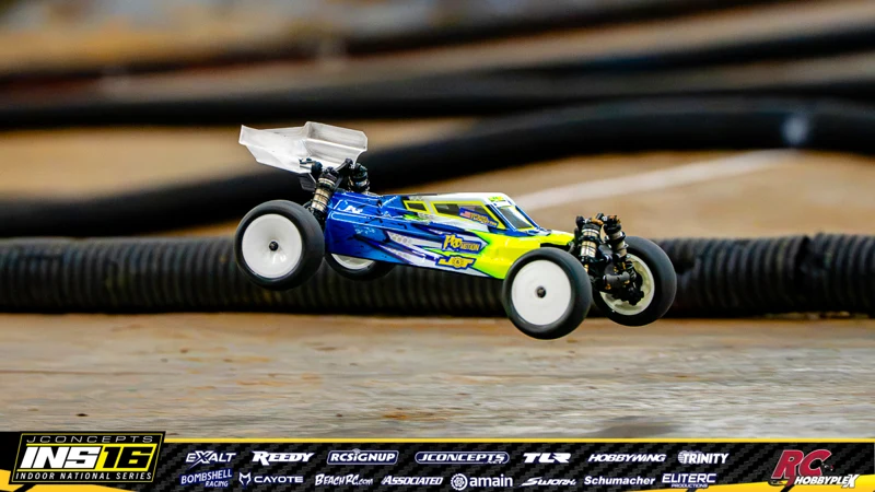 Michael Thornton's Team Associated RC car at the JConcepts INS16 Hoosier Hobbyplex Finals