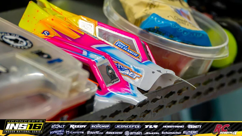 Mike Treharne's Schumacher RC car at the JConcepts INS16 Hoosier Hobbyplex Finals