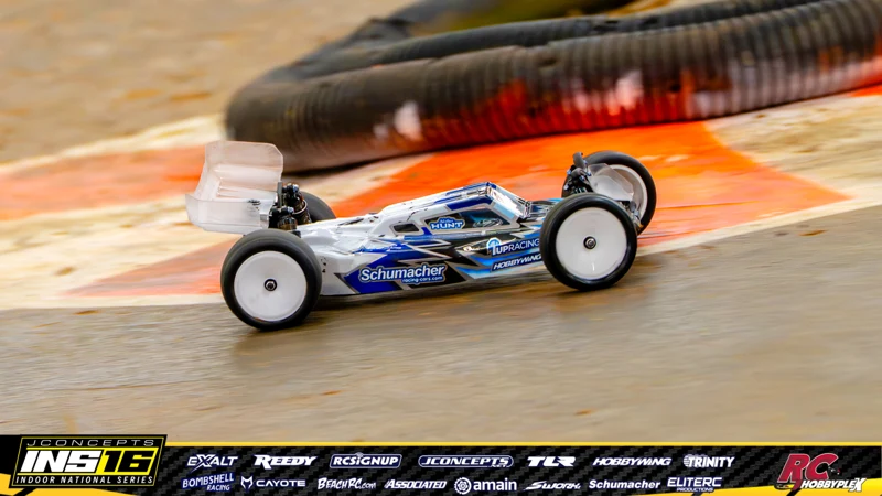 Nolan Hunt's Schumacher RC car at the JConcepts INS16 Hoosier Hobbyplex Finals