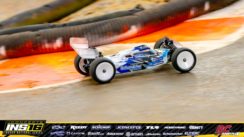 Nolan Hunt's Schumacher RC car at the JConcepts INS16 Hoosier Hobbyplex Finals
