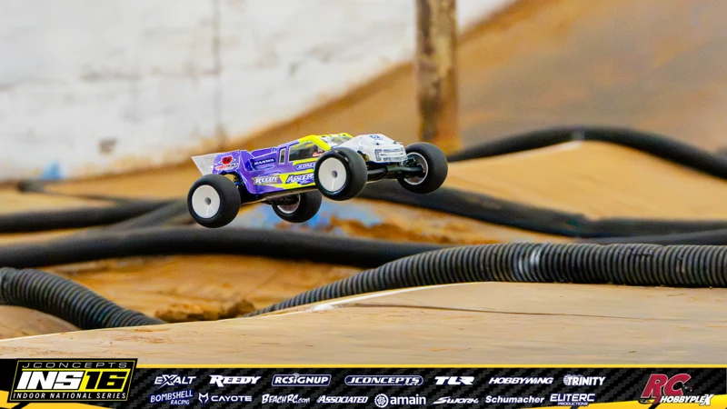 Owen Vanderbeek's Team Associated RC car at the JConcepts INS16 Hoosier Hobbyplex Finals