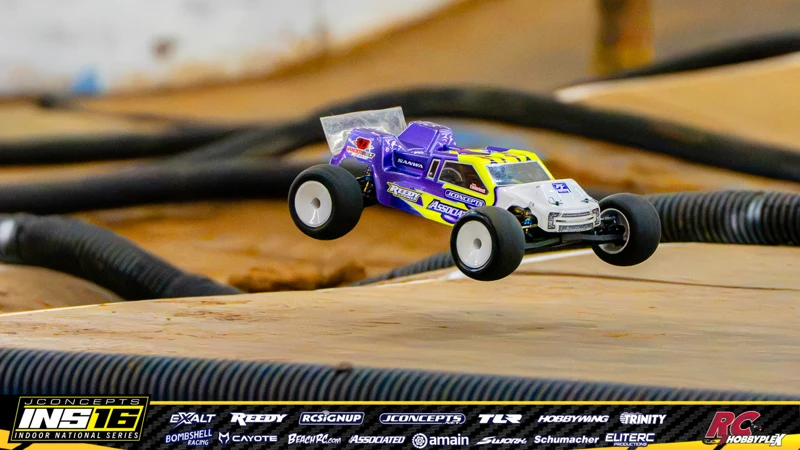 Owen Vanderbeek's Team Associated RC car at the JConcepts INS16 Hoosier Hobbyplex Finals