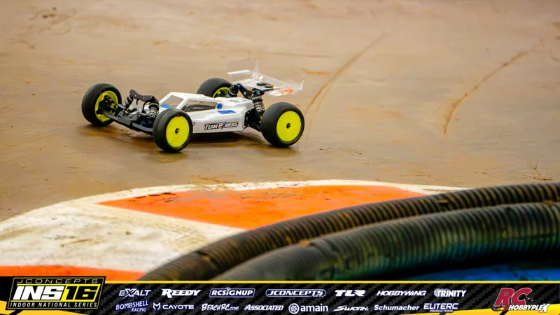 Rob Russell's Schumacher RC car at the JConcepts INS16 Hoosier Hobbyplex Finals