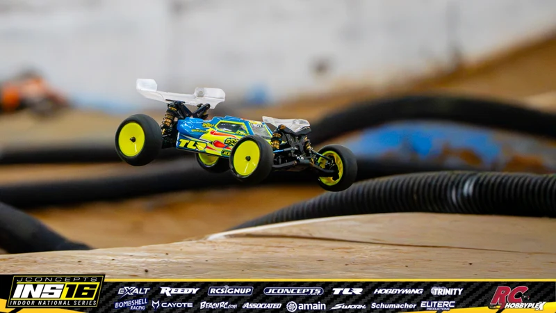 Shane Alberico's TLR RC car at the JConcepts INS16 Hoosier Hobbyplex Finals