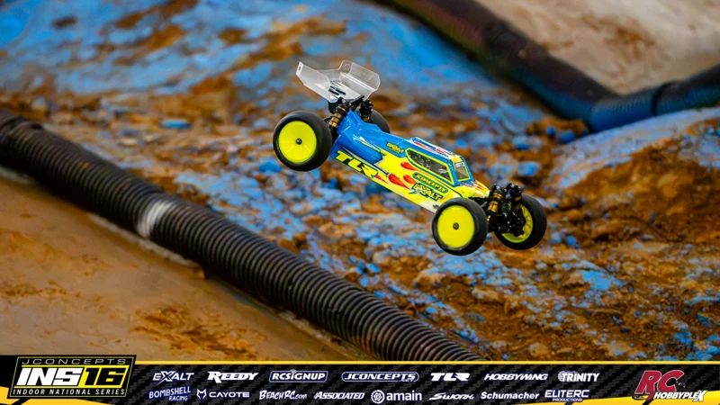 Shane Alberico's TLR RC car at the JConcepts INS16 Hoosier Hobbyplex Finals