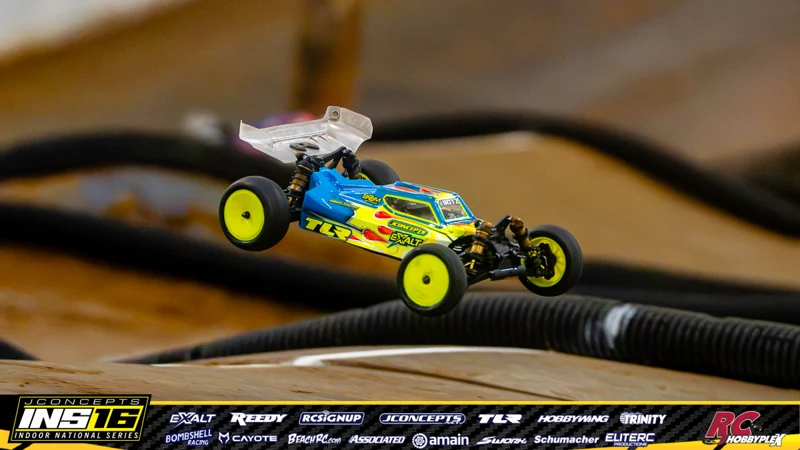 Shane Alberico's TLR RC car at the JConcepts INS16 Hoosier Hobbyplex Finals