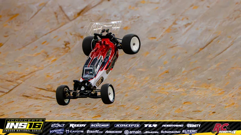 Shawn Volle's Schumacher RC car at the JConcepts INS16 Hoosier Hobbyplex Finals