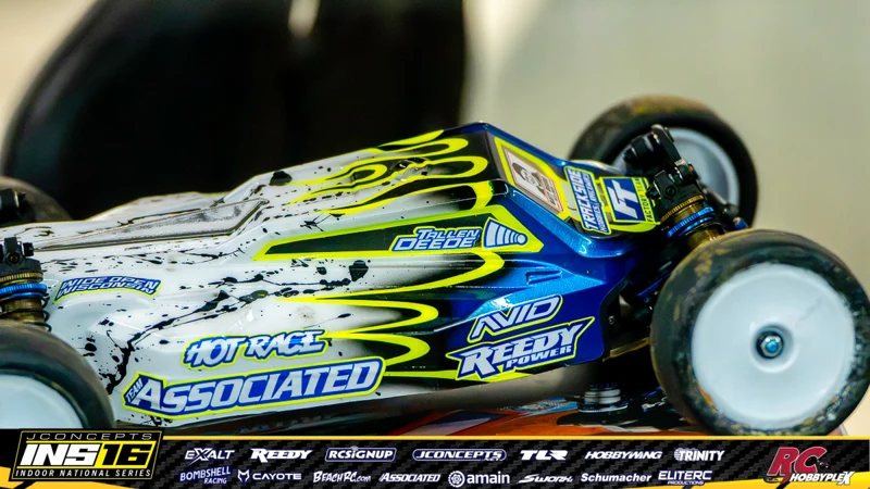 Tallen Deede's Team Associated RC car at the JConcepts INS16 Hoosier Hobbyplex Finals