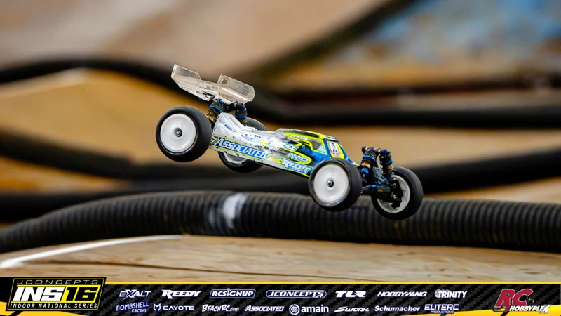 Tallen Deede's Team Associated RC car at the JConcepts INS16 Hoosier Hobbyplex Finals