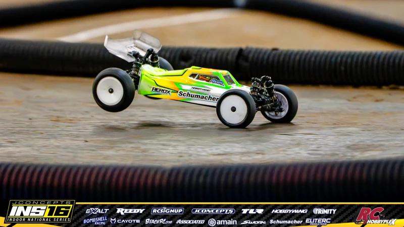 TJ Williams's Schumacher RC car at the JConcepts INS16 Hoosier Hobbyplex Finals