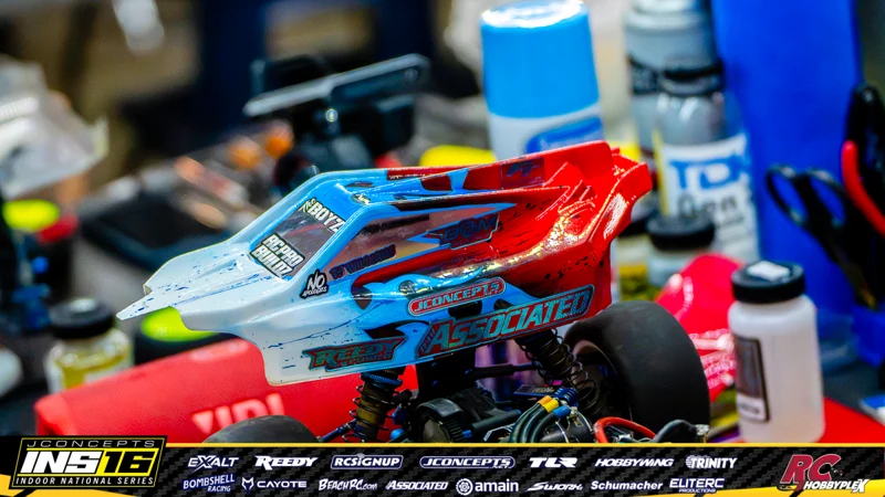 TJ Williams's Team Associated RC car at the JConcepts INS16 Hoosier Hobbyplex Finals