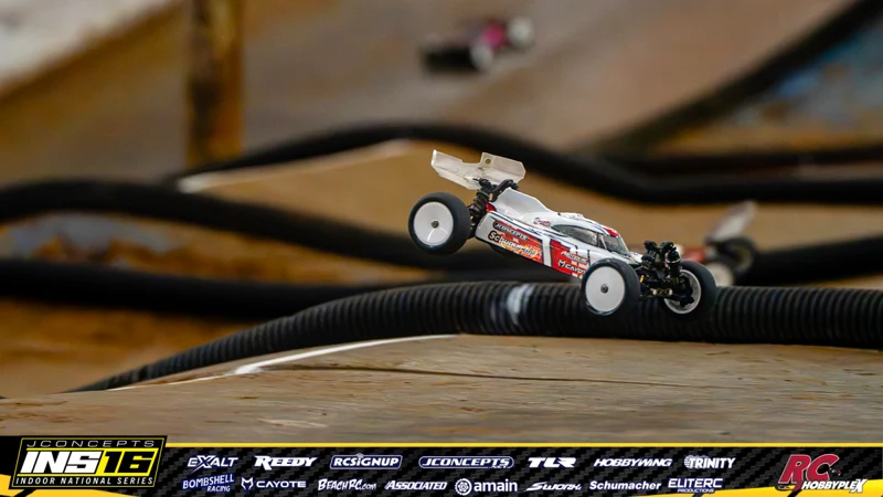 Tom Rinderknecht's Schumacher RC car at the JConcepts INS16 Hoosier Hobbyplex Finals