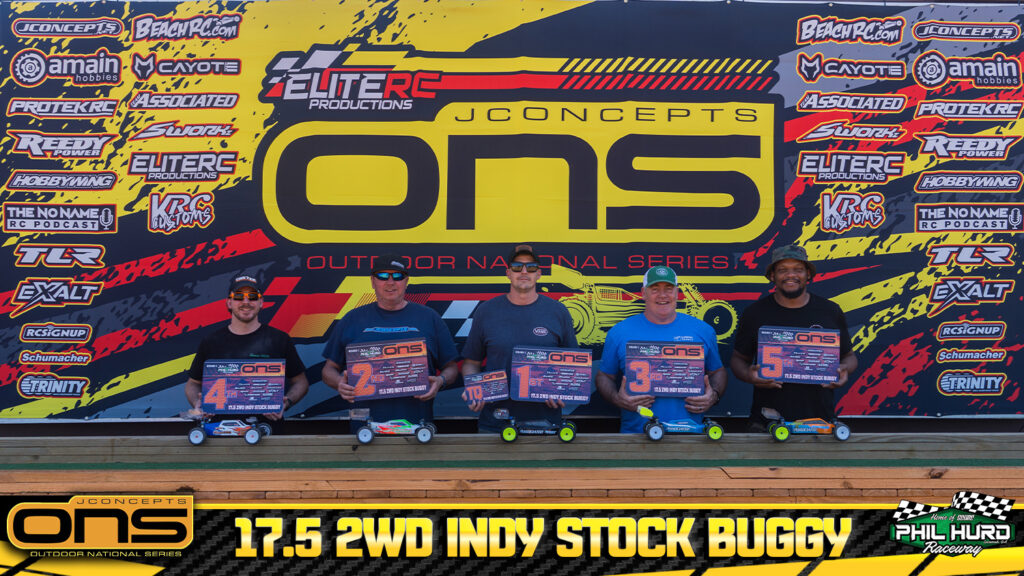 1st Patrick Dacey, 2nd Mitch York, 3rd Chat Howard, 4th Travis Sewilo, 5th Reuben Johnson