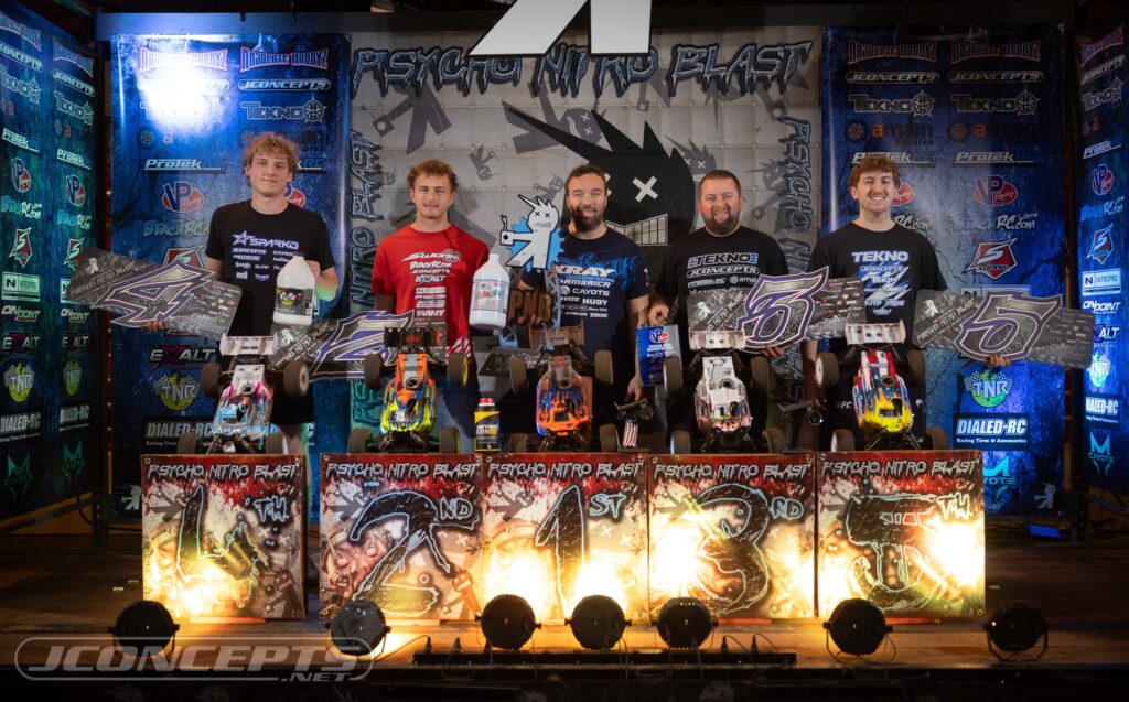 Pro Nitro Truggy: 1. Dakotah Phend 2. Mason Fuller 3. Ryan Maifield 4. Jonah Wilson 5. Joey Bourdon