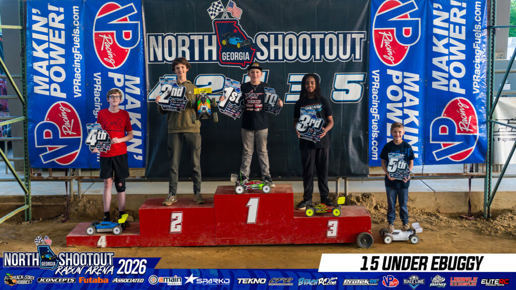 15 U EBuggy: 1. Tucker Bennett, 2. Drake Boyd, 3. Toot Hollingsworth, 4. Ryan Tooker, 5. Carter Bright