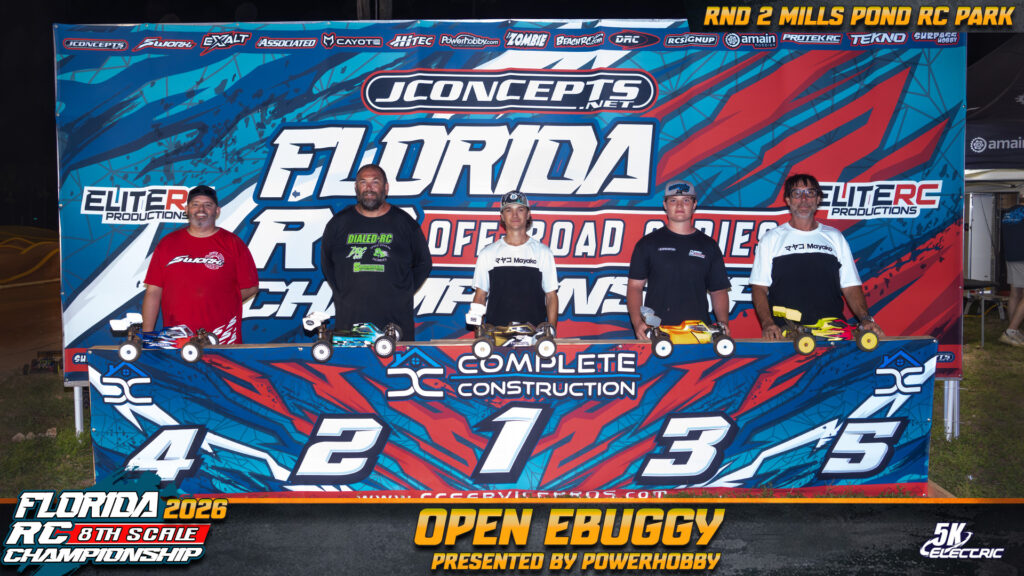 Open EBuggy: 1. Zack Milner, 2. Jake Blaney, 3. Mike Wolford, 4. Daniel Martinez, 5. Rene Infante