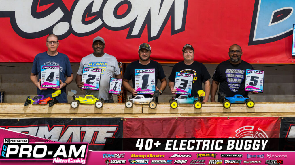 Pro-Motion 40+ EBuggy: 1. Mark Reed, 2. Kendrick Cummings, 3. Kevin Miller, 4. Alan Bland, 5. Greg Smith