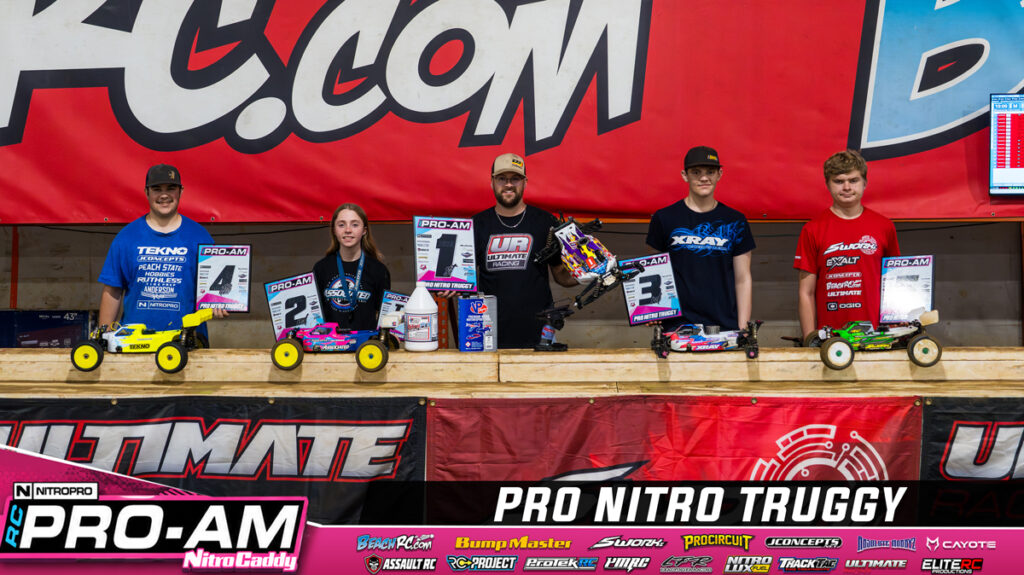 Absolute Hobbyz presents Open Nitro Truggy: 1. Cole Ogden, 2. Mad Maddy Long, 3. Colton Furnari, 4. Alex Thomas, 5. Dylan Coe