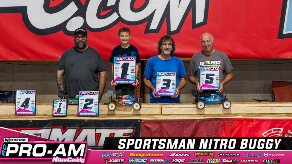 Assault RC Presents Spt Nitro Buggy: 1. Carter Bright, 2. Mike Wolford, 3. Charlie Lay, 4. Scottie Powell, 5. Davy Tallent