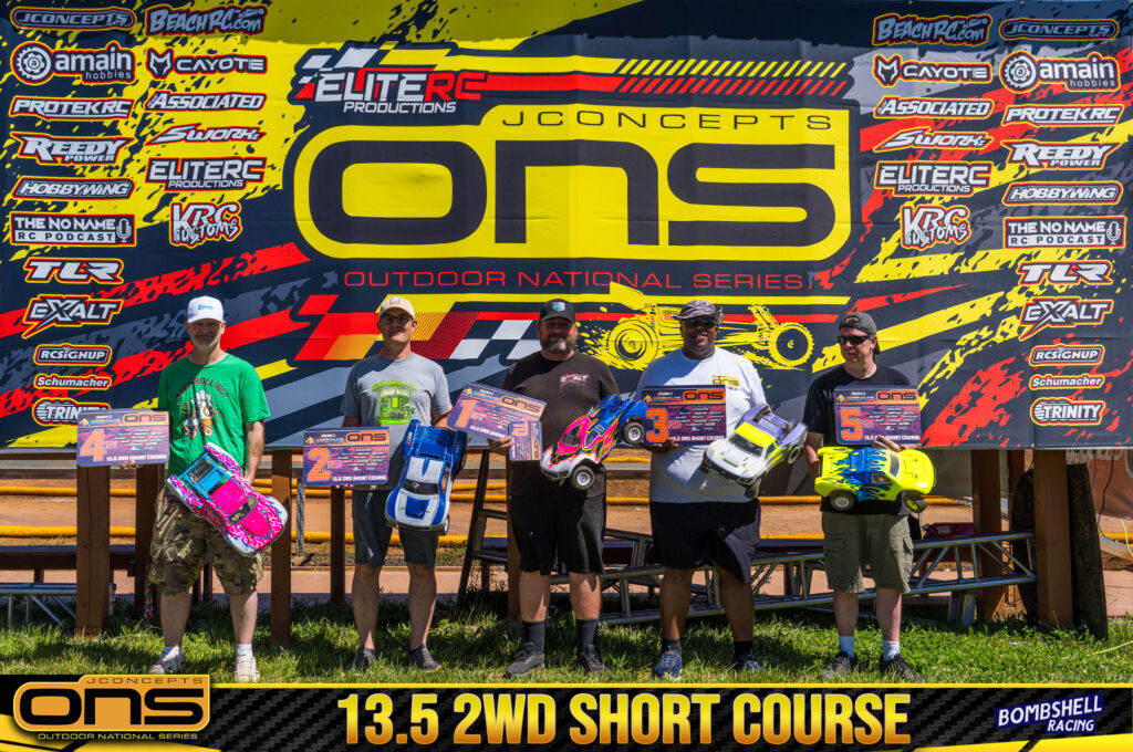 13.5 2wd Short Course: 1. Owen Simmons, 2. Lee Griffiths, 3. Craig Jackson, 4. Rick Blunt, 5. Rick Kinney
