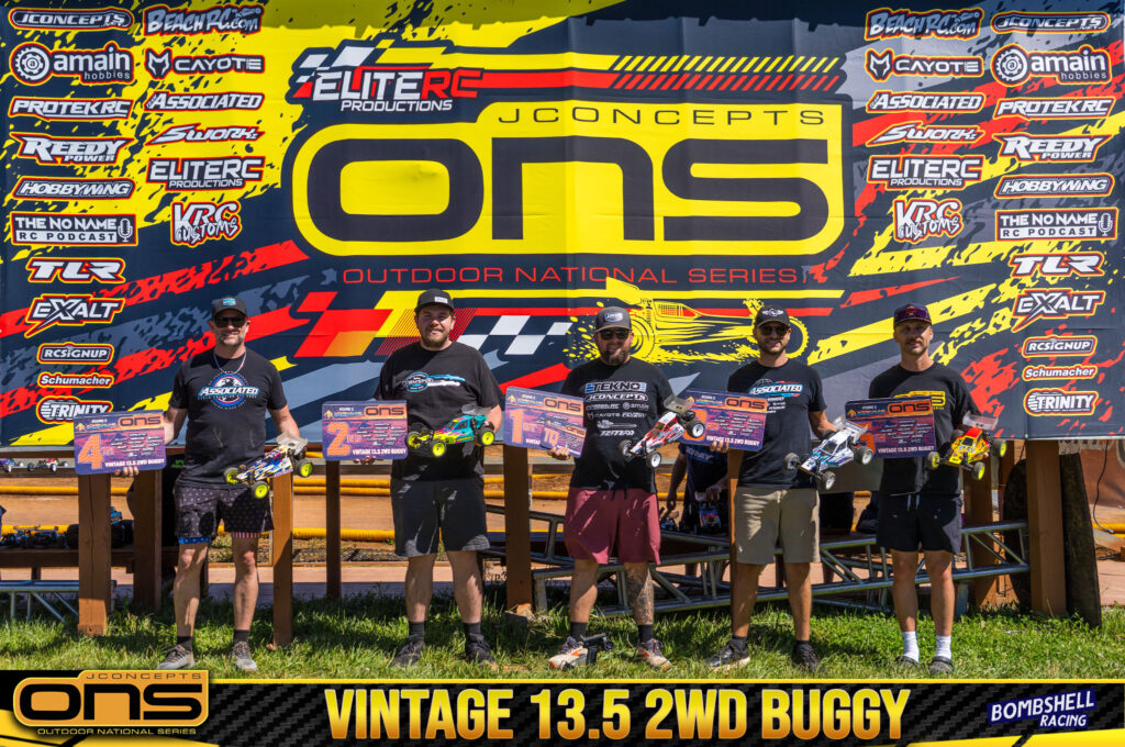 Vintage 13.5 2wd Buggy: 1. Ryan Maifield, 2. Lee Setser, 3. Spencer Rivkin, 4. Chris Vanair, 5. Ryan Harris