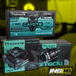 2026  - INS16  CAYOTE COMBO ESC CREST RS120 , CAYOTE 13.5 STOCK MOTOR, CAYOTE BATTERY 6500MAH