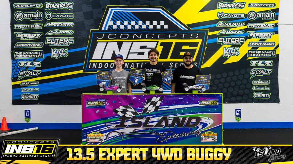 13.5 Expert 4wd Buggy: 1. DOMNIC PACCIONE, 2. MACCOY MARTIN, 3. DANIEL CHAVEZ