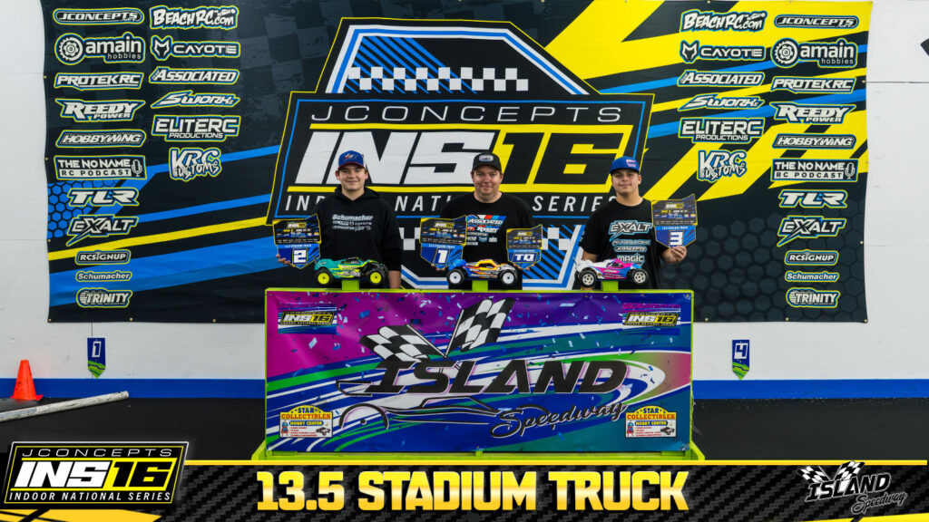13.5 Stadium Truck: 1. KYLE HOLMBERG, 2. RYDER HIMANEK, 3. GEOFFREY KETLER