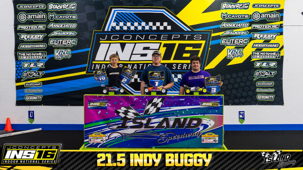 21.5 Independent 2wd Buggy: 1. RYAN BENEDICT, 2. LANE LAZARZ, 3. RYAN HOVIS