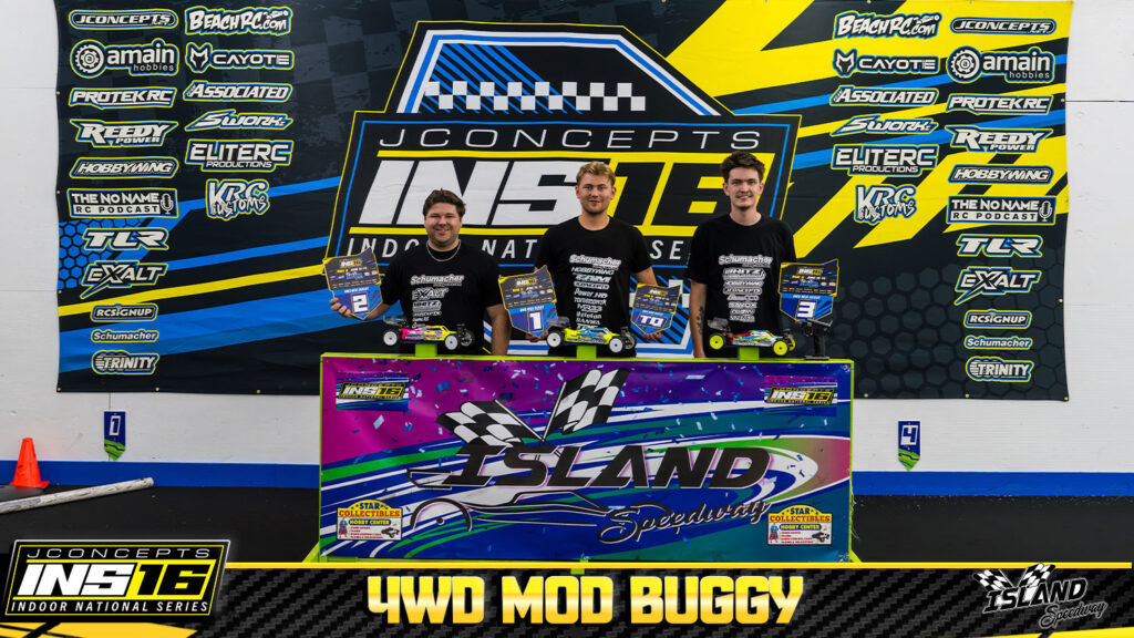 4wd Mod Buggy: 1. DANIEL KOBBEVIK, 2. BRENNAN SCHIMMEL, 3. BROC CHAMPLIN