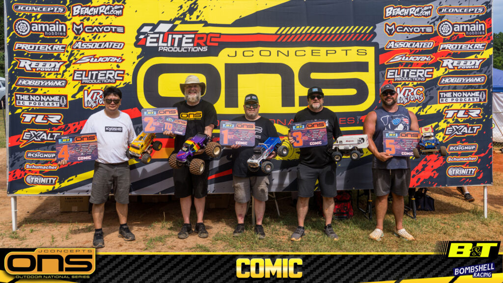 Comic Class Nitro - Electric: 1. Greg Croft, 2. Hank Hendrix, 3. Dirk Anderson, 4. Mark Cabiling, 5. Nicholas Sackandy.